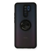 Xiaomi Redmi 9 Kılıf Montreal Yüzüklü Silikon Kapak - Siyah