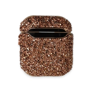 Airpods 2 (2.nesil) Mira Taşlı Kılıf - Rose Gold