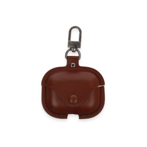 Airpods Pro 2 (2.nesil) Çanta Deri Kılıf - Kahverengi