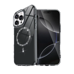 Apple İphone 16 Pro Max Live Diamond Magsafe Kapak - Siyah