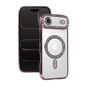 Apple İphone 17 Air Joke Simli Magneticsafe Kılıf - Pembe
