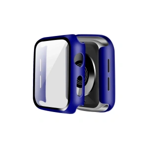 Apple Watch 45mm Camlı Kasa Ekran Koruyucu - Lacivert