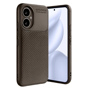 Honor 400 Kılıf Auto Focus Karbon Kapak - Kahverengi