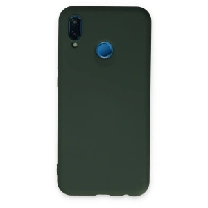 Huawei P20 Lite Kılıf Nano İçi Kadife Silikon - Koyu Yeşil