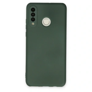 Huawei P30 Lite Kılıf Nano İçi Kadife Silikon - Koyu Yeşil