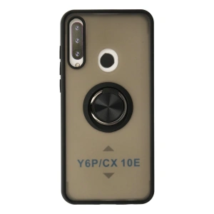 Huawei Y6p Kılıf Montreal Yüzüklü Silikon Kapak - Siyah