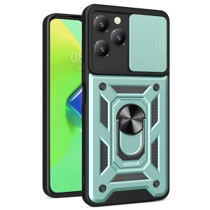 İnfinix Hot 40 Pro Kılıf Pars Lens Yüzüklü Silikon - Yeşil