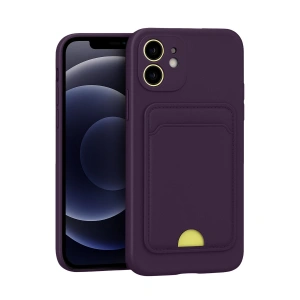 İphone 11 Kılıf Kelvin Kartvizitli Silikon - Derin Mor
