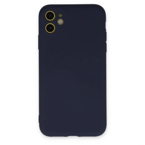 İphone 11 Kılıf Nano İçi Kadife Silikon - Lacivert