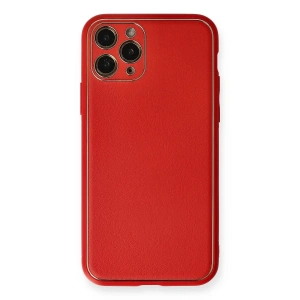 İphone 11 Pro Kılıf Coco Deri Silikon Kapak - Kırmızı