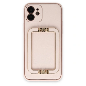 İphone 12 Kılıf Coco Elit Kapak - Pudra