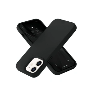 İphone 12 Kılıf Nano İçi Kadife Silikon- Siyah