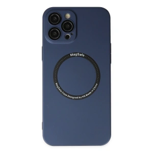 İphone 12 Pro Kılıf Jack Magneticsafe Lens Silikon - Lacivert