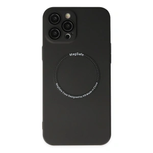 İphone 12 Pro Kılıf Jack Magneticsafe Lens Silikon - Siyah