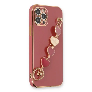 İphone 12 Pro Max Kılıf Esila Silikon - Kırmızı