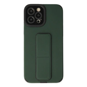 İphone 12 Pro Max Kılıf Mega Standlı Silikon - Yeşil