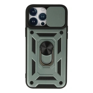 İphone 13 Pro Kılıf Pars Lens Yüzüklü Silikon - Yeşil