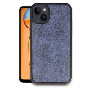 İphone 14 Kılıf Aras Deri Kapak - Lacivert