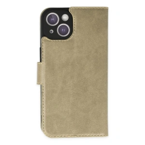 İphone 14 Kılıf Trend S Plus Kapaklı Kılıf - Gold