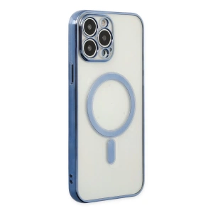 İphone 14 Pro Kılıf Magneticsafe Lazer Silikon - Sierra Blue