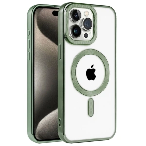 İphone 14 Pro Max Kılıf Kronos Magsafe Kapak - Koyu Yeşil