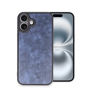 İphone 16 Plus Kılıf Aras Deri Kapak - Lacivert