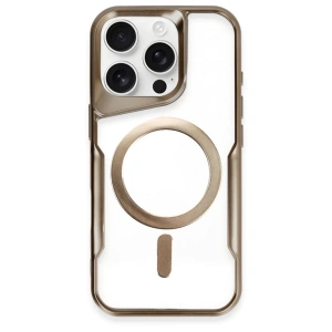 İphone 16 Pro Kılıf Boyi Magsafe Silikon Kapak - Kahverengi