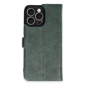 İphone 16 Pro Max Kılıf Trend S Plus Kapaklı Kılıf - Yeşil