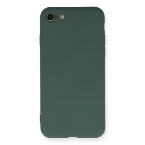 İphone 7 Kılıf Nano İçi Kadife Silikon - Koyu Yeşil