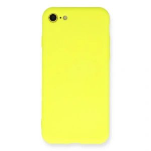 İphone 7 Kılıf Nano İçi Kadife Silikon - Sarı