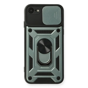 İphone 7 Kılıf Pars Lens Yüzüklü Silikon - Yeşil