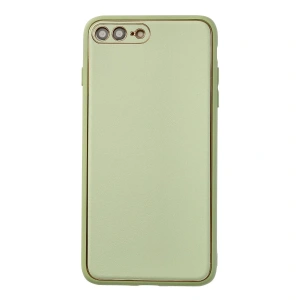 İphone 7 Plus Kılıf Coco Deri Silikon Kapak - Açık Yeşil