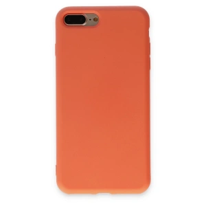 İphone 7 Plus Kılıf Nano İçi Kadife Silikon - Turuncu