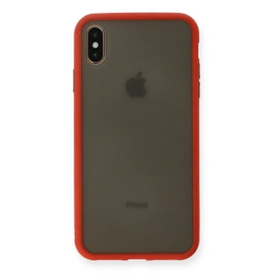 İphone Xs Max Kılıf Montreal Silikon Kapak - Kırmızı