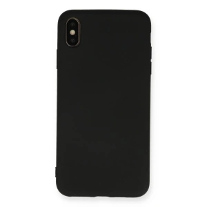 İphone Xs Max Kılıf Nano İçi Kadife Silikon - Siyah