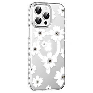 Joko Apple İphone 15 Pro Floral Magsafe Kapak - Beyaz