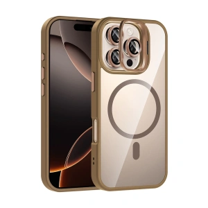 Joko Apple İphone 16 Pro Max Remim Lensli Magsafe Standlı Kapak - Kahverengi