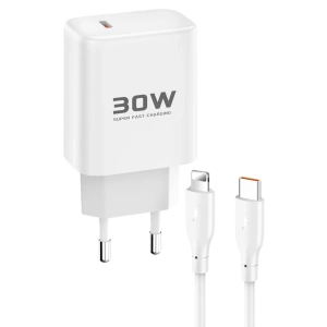 Joko Jk89 30w Type-c Çıkışlı Ekstra Dc66 1m Type-c To Lightning  Kablolu Pd Şarj Cihazı - Beyaz