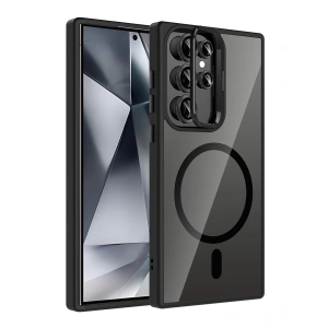 Joko Samsung Galaxy S23 Ultra Remim Lensli Magsafe Standlı Kapak - Siyah