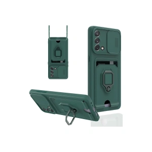 Oppo A74 4g Kılıf Zuma Kartvizitli Yüzüklü Silikon - Yeşil