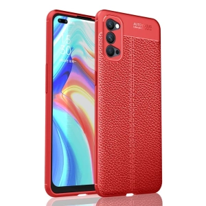 Oppo Reno 4 Kılıf Auto Focus Kapak - Kırmızı