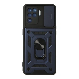 Oppo Reno 5 Lite Kılıf Pars Lens Yüzüklü Silikon - Lacivert