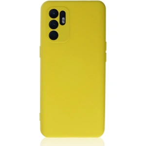 Oppo Reno 6 Kılıf Nano İçi Kadife Silikon - Sarı1