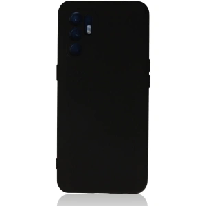 Oppo Reno 6 Kılıf Nano İçi Kadife Silikon - Siyah