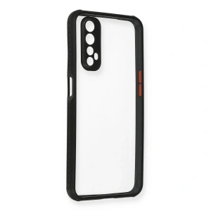 Realme 7 Kılıf Miami Şeffaf Silikon - Siyah