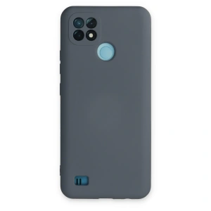 Realme C21 Kılıf Nano İçi Kadife Silikon - Gri