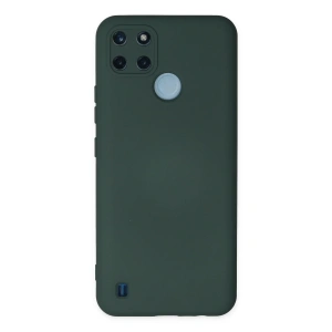Realme C25y Kılıf Nano İçi Kadife Silikon - Koyu Yeşil