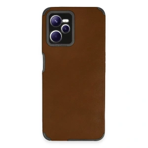 Realme C35 Kılıf Loop Deri Silikon - Kahverengi