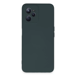 Realme C35 Kılıf Nano İçi Kadife Silikon - Koyu Yeşil