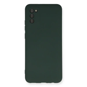 Samsung Galaxy A03s Kılıf Nano İçi Kadife Silikon - Koyu Yeşil